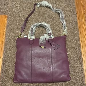 Brand new G.I.L.I GILI Got it. Love it Leather Sachel - Plum